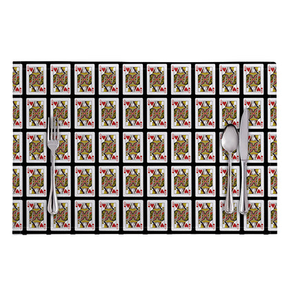 Queen Of Hearts Pattern Print Placemat
