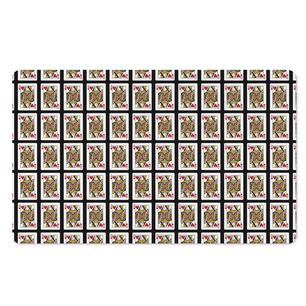 Queen Of Hearts Pattern Print Polyester Doormat