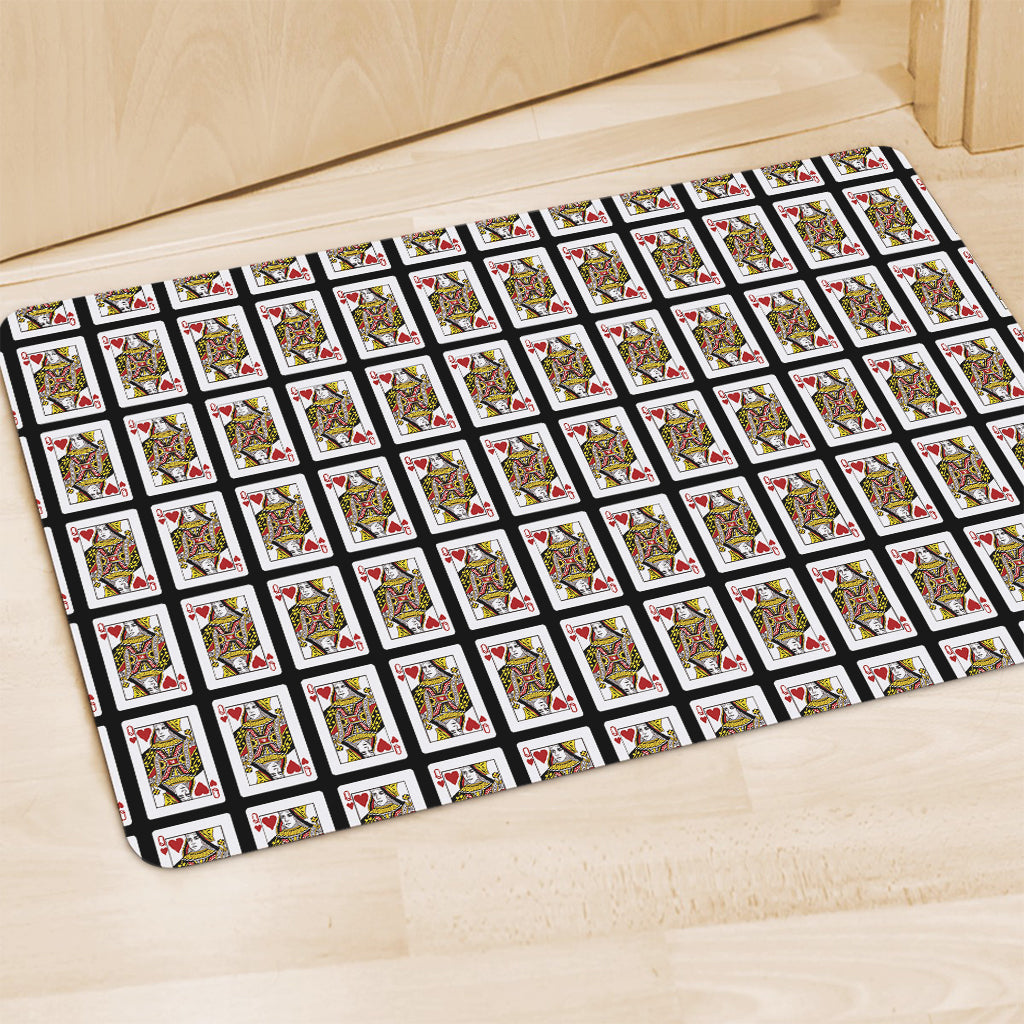 Queen Of Hearts Pattern Print Polyester Doormat