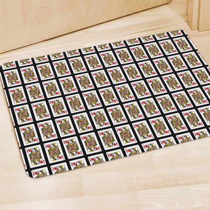Queen Of Hearts Pattern Print Polyester Doormat