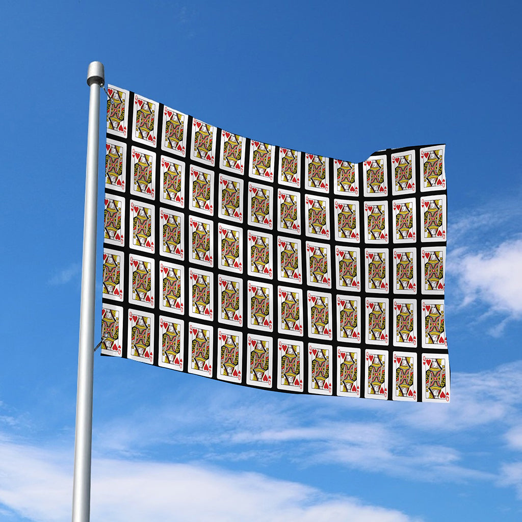 Queen Of Hearts Pattern Print Polyester Flag