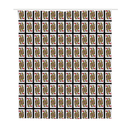 Queen Of Hearts Pattern Print Polyester Shower Curtain