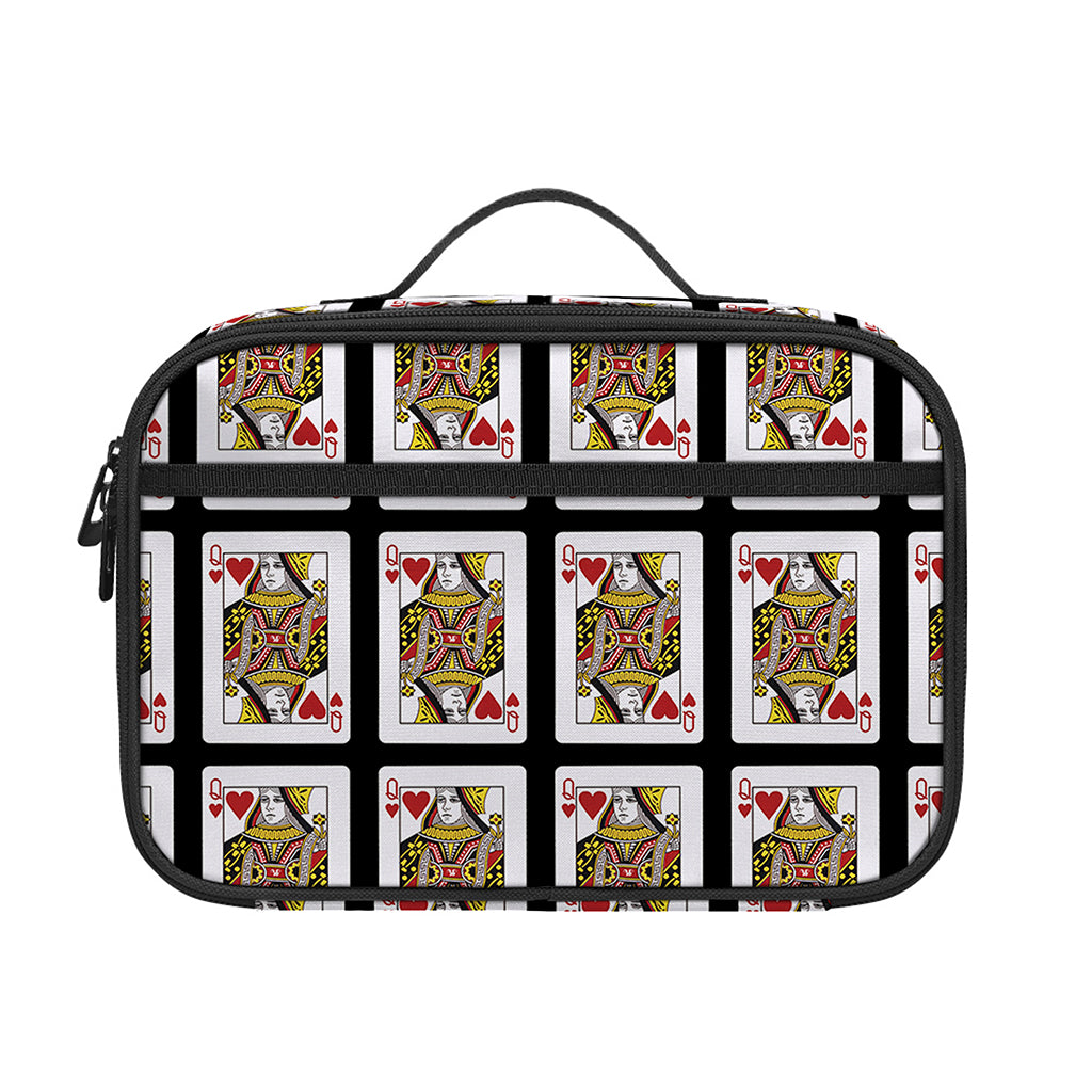 Queen Of Hearts Pattern Print Portable Lunch Bag