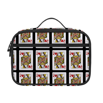 Queen Of Hearts Pattern Print Portable Lunch Bag
