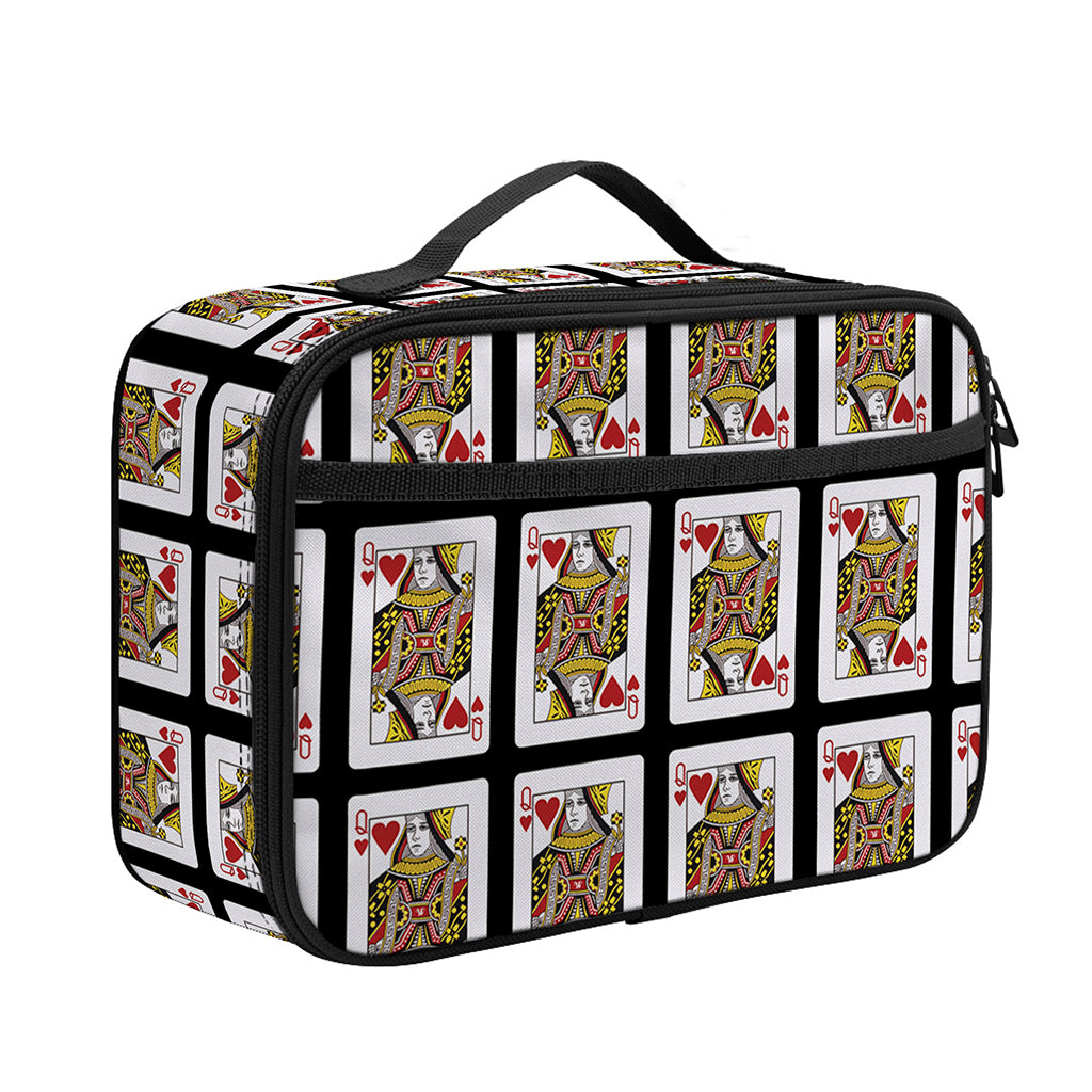 Queen Of Hearts Pattern Print Portable Lunch Bag