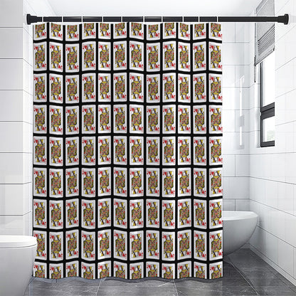Queen Of Hearts Pattern Print Premium Shower Curtain