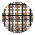 Queen Of Hearts Pattern Print Round Blanket