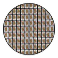 Queen Of Hearts Pattern Print Round Floor Mat