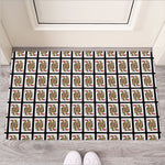 Queen Of Hearts Pattern Print Rubber Doormat