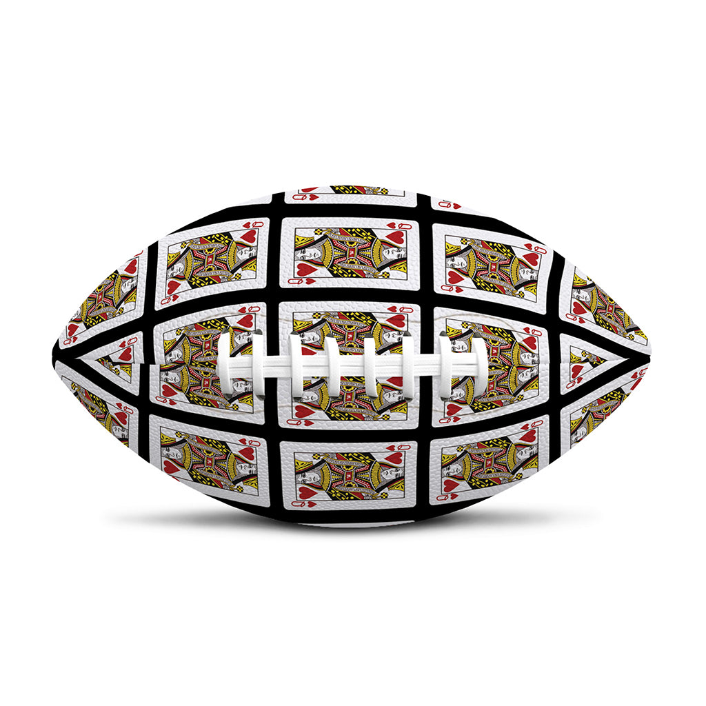 Queen Of Hearts Pattern Print Rugby Ball