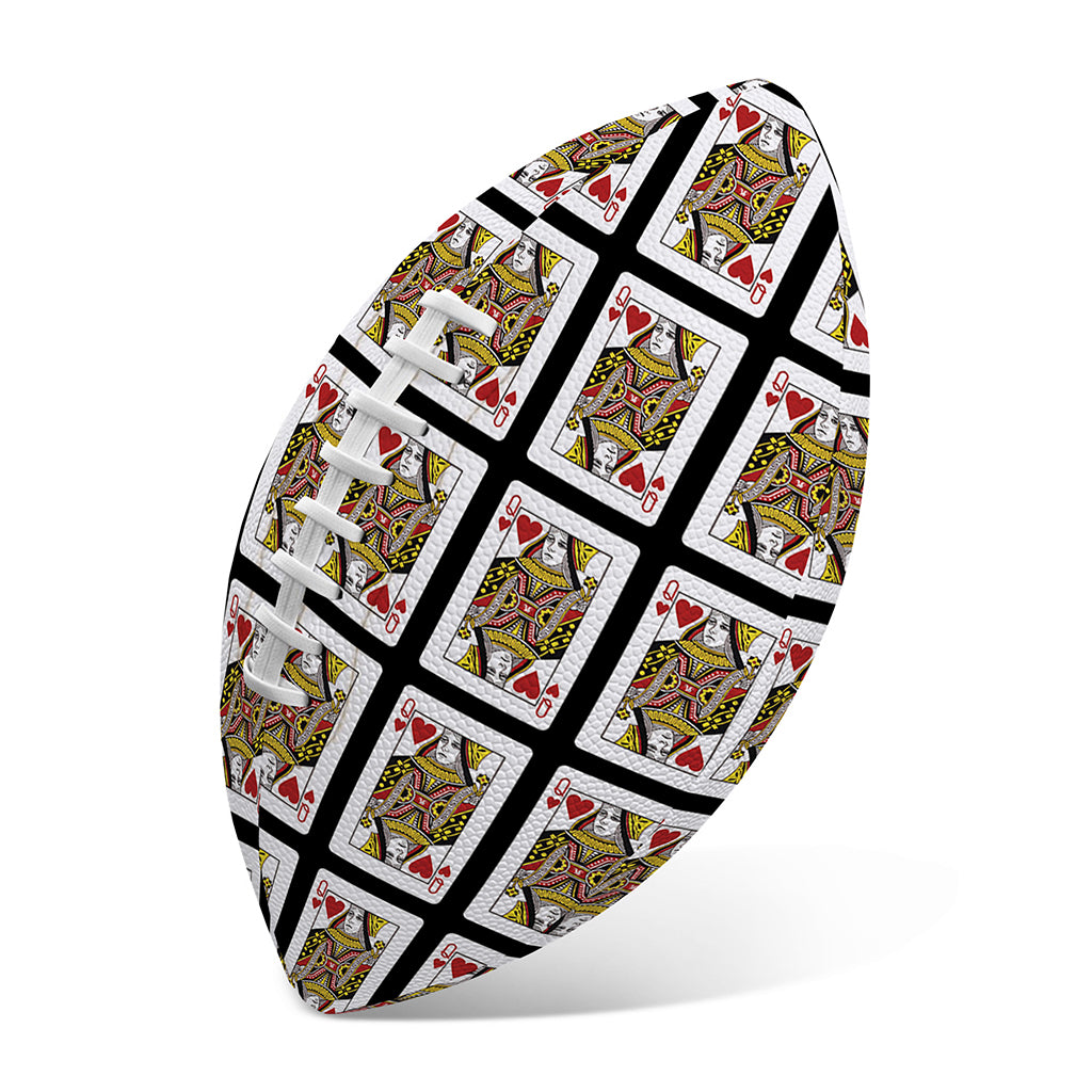 Queen Of Hearts Pattern Print Rugby Ball