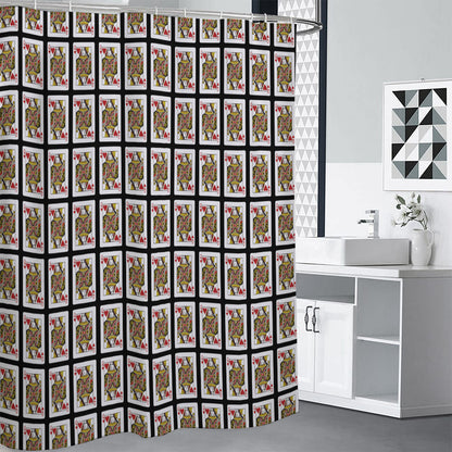 Queen Of Hearts Pattern Print Shower Curtain