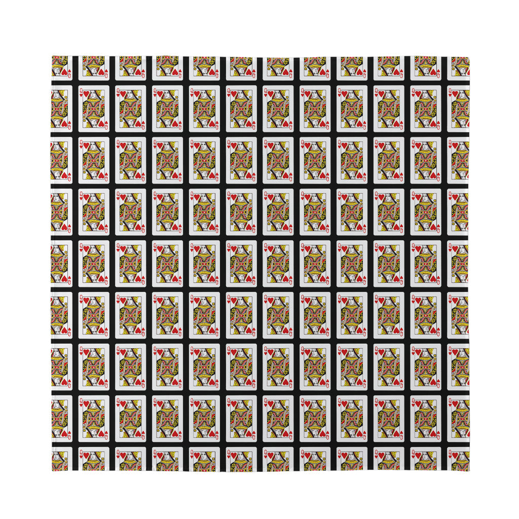 Queen Of Hearts Pattern Print Silk Bandana
