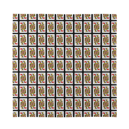 Queen Of Hearts Pattern Print Silk Bandana