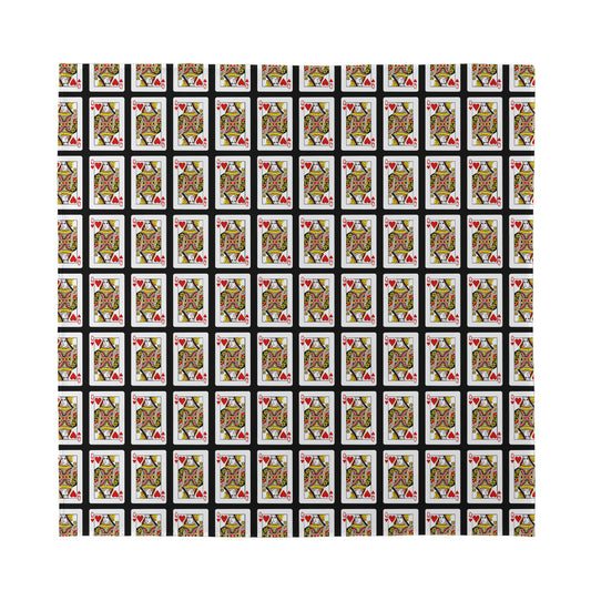 Queen Of Hearts Pattern Print Silk Bandana