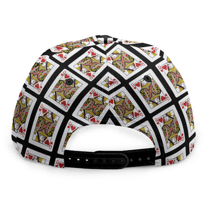 Queen Of Hearts Pattern Print Snapback Cap