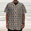 Queen Of Hearts Pattern Print Textured Short Sleeve Shirt