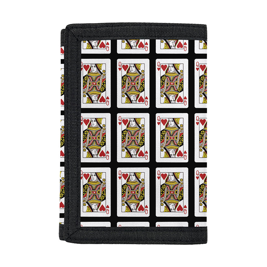 Queen Of Hearts Pattern Print Trifold Wallet