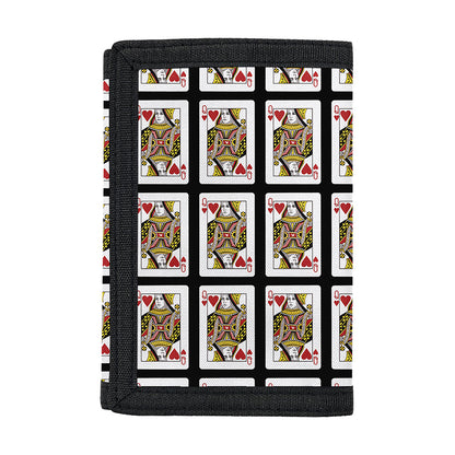 Queen Of Hearts Pattern Print Trifold Wallet