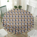 Queen Of Hearts Pattern Print Waterproof Round Tablecloth