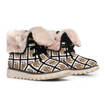 Queen Of Hearts Pattern Print Winter Boots