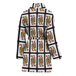 Queen Of Hearts Pattern Print Women's Bathrobe