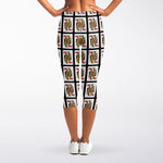 Queen Of Hearts Pattern Print Women's Capri Leggings