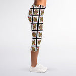 Queen Of Hearts Pattern Print Women's Capri Leggings
