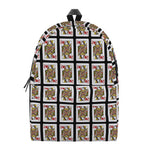 Queen Of Hearts Playing Card Pattern Print Backpack
