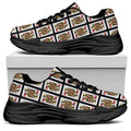 Queen Of Hearts Pattern Print Black Chunky Shoes