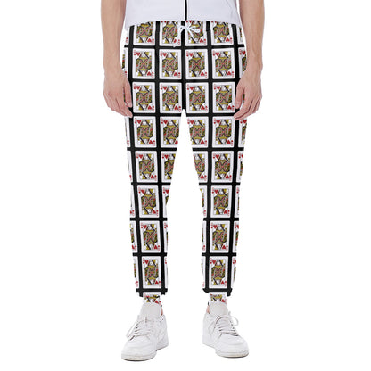 Queen Of Hearts Playing Card Pattern Print Scuba Joggers