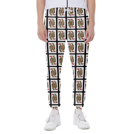 Queen Of Hearts Playing Card Pattern Print Scuba Joggers