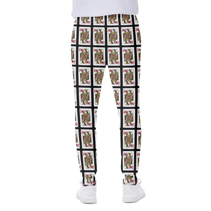Queen Of Hearts Playing Card Pattern Print Scuba Joggers