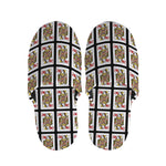 Queen Of Hearts Playing Card Pattern Print Slippers