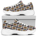Queen Of Hearts Pattern Print White Chunky Shoes