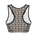Queen Of Hearts Playing Card Pattern Print Women's Sports Bra