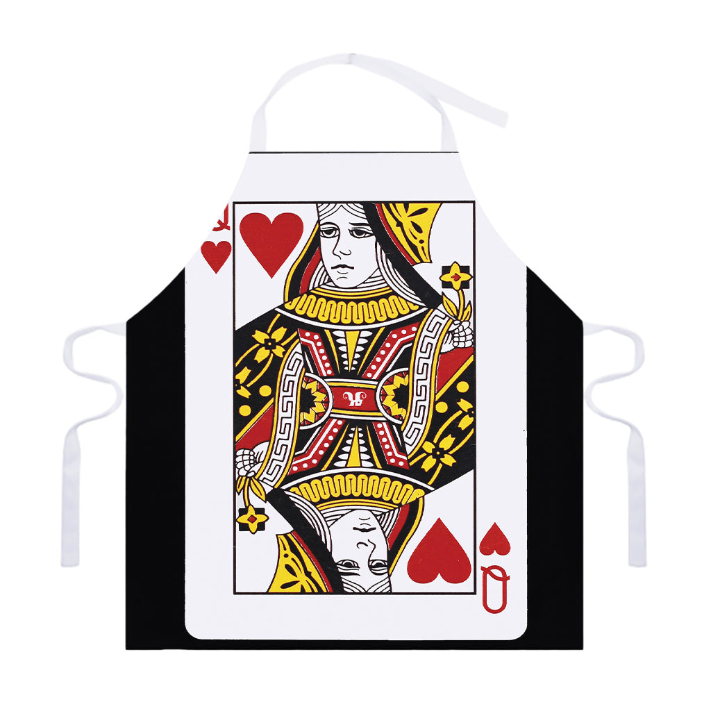 Queen Of Hearts Playing Card Print Adjustable Apron