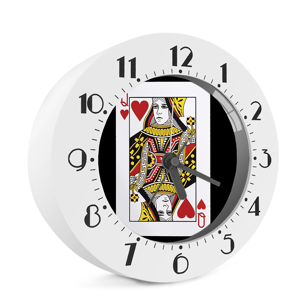 Queen Of Hearts Playing Card Print Alarm Clock
