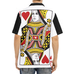 Queen Of Hearts Playing Card Print Aloha Shirt