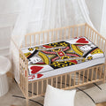 Queen Of Hearts Playing Card Print Baby Crib Sheet