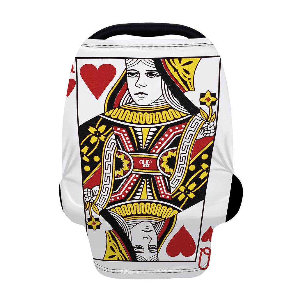 Queen Of Hearts Playing Card Print Baby Seat Cover