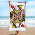 Queen Of Hearts Playing Card Print Beach Towel