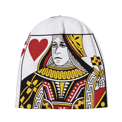 Queen Of Hearts Playing Card Print Beanie