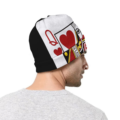 Queen Of Hearts Playing Card Print Beanie