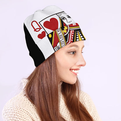 Queen Of Hearts Playing Card Print Beanie