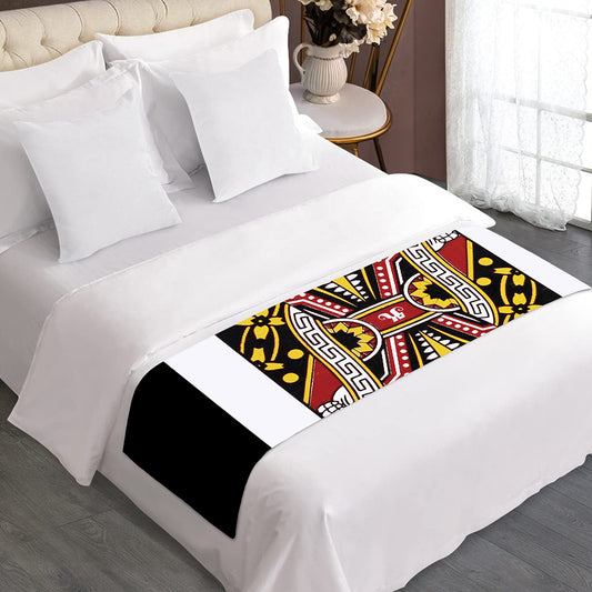 Queen Of Hearts Playing Card Print Bed Runner