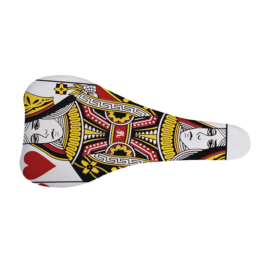 Queen Of Hearts Playing Card Print Bicycle Seat Cover