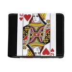 Queen Of Hearts Playing Card Print Bifold Wallet