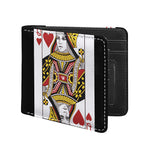 Queen Of Hearts Playing Card Print Bifold Wallet