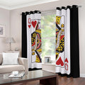 Queen Of Hearts Playing Card Print Dimout Grommet Curtains